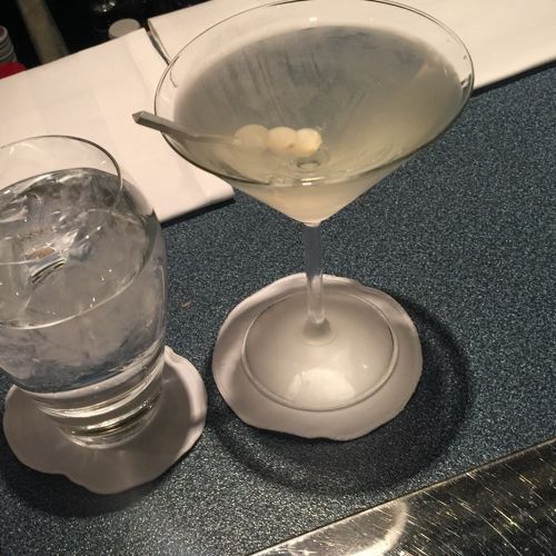 Plymouth Gibson cocktail, American Bar, Savoy Hotel, London, March 2016.