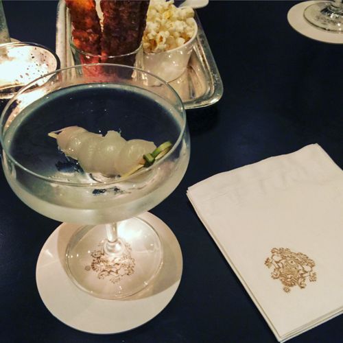 Plymouth Gibson cocktail at the Pierre Hotel, July 2018.