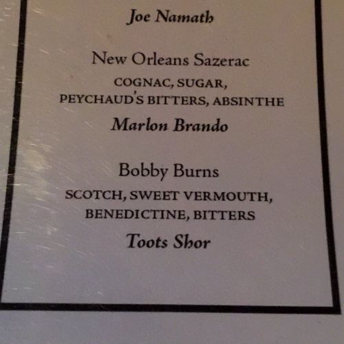 Bobby Burns cocktail on the menu at Hudson Malone.