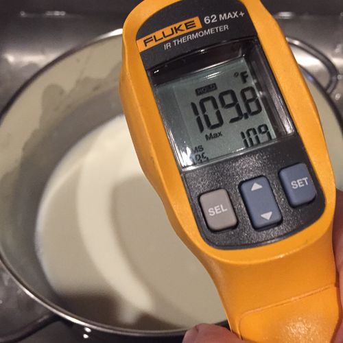 Milk cooling to the target temperature of 110 F.