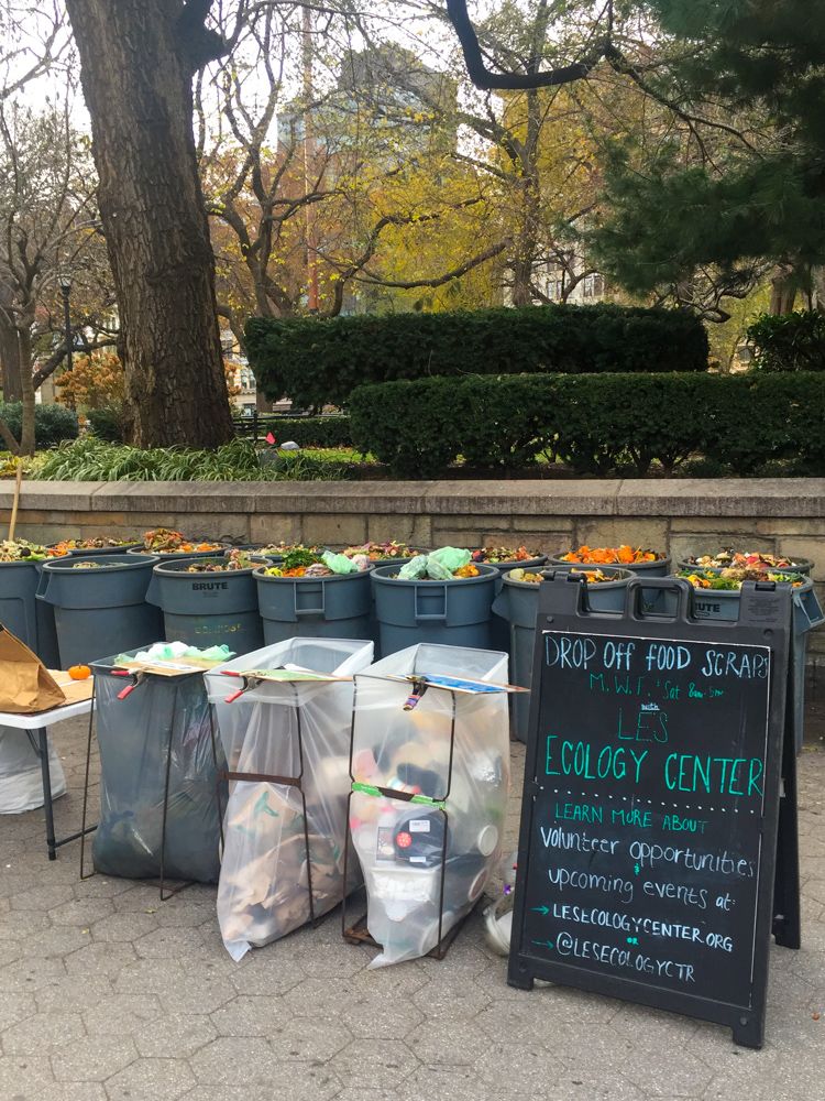 The food scrap drop-off at Union Square Greenmarket