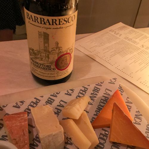 La Pecora Bianca cheese and Produttori del Barbaresco, October 2017.