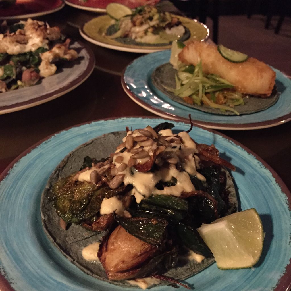 Kale and potato taco at Tacovision in Midtown East, NYC.