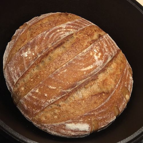 Sourdough bread baking