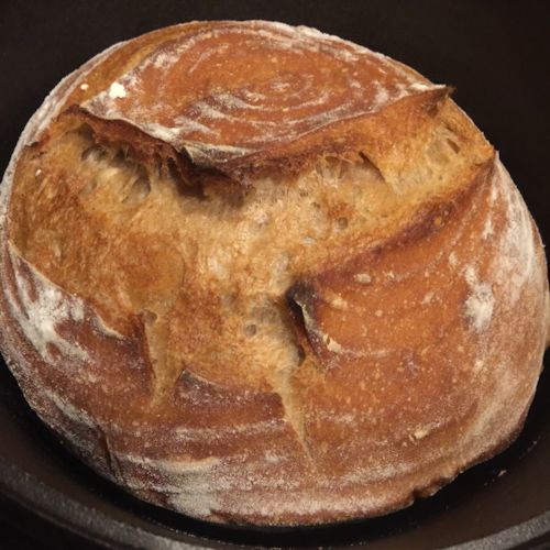 Sourdough bread baking