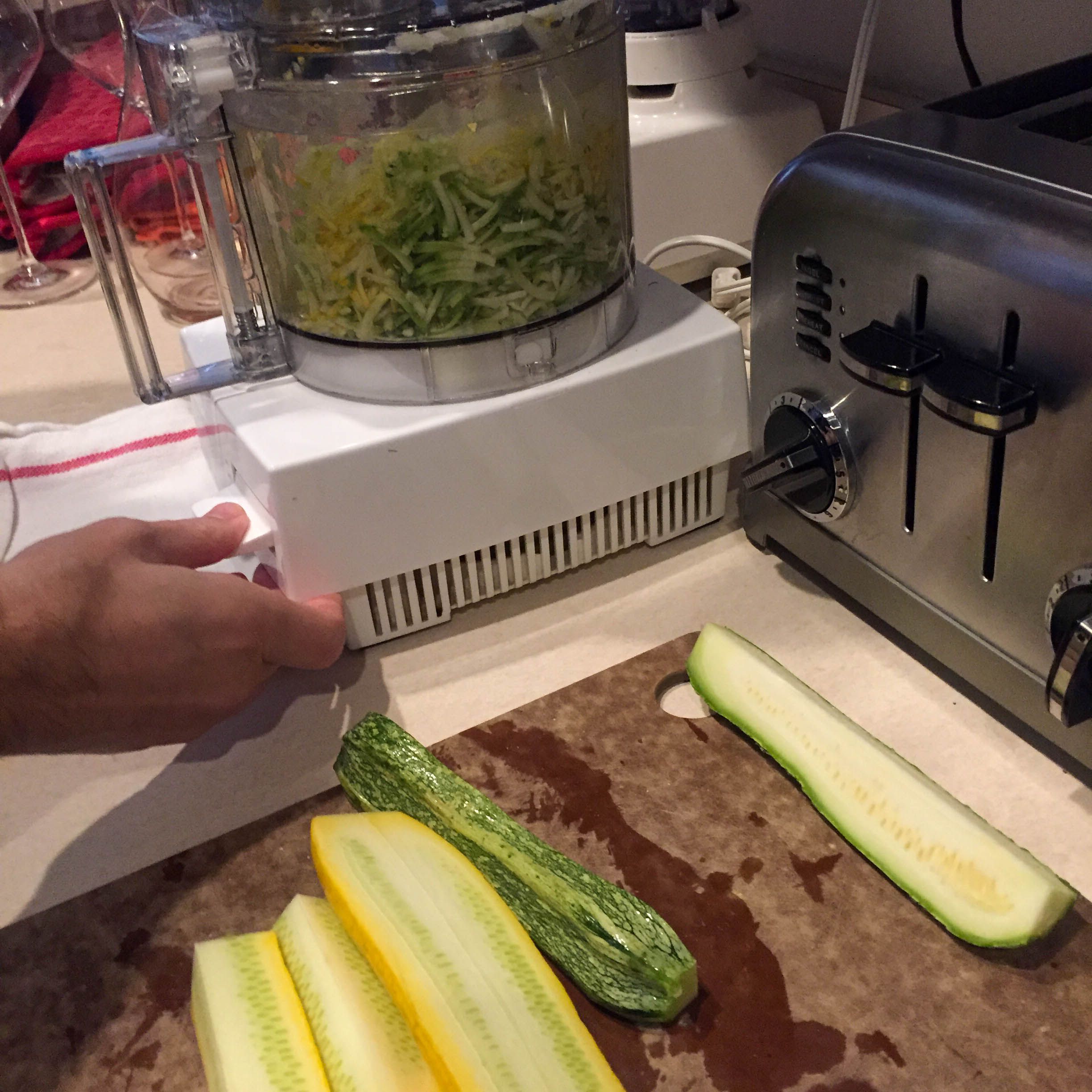 Zucchini pancakes grating